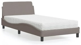 3208348 vidaXL Легло с матрак, таупе, 100x200 см, плат