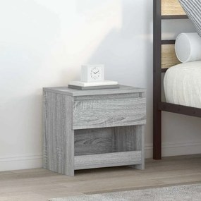 815131 vidaXL Нощно шкафче, сив сонома, 40x30x39 см, инженерно дърво