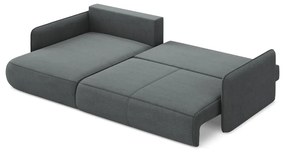 Сив разтегателен ъглов диван с място за съхранение (ляв ъгъл) Nanea – Makamii