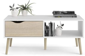 Бяла масичка за кафе , 99 x 60 cm Oslo - Tvilum