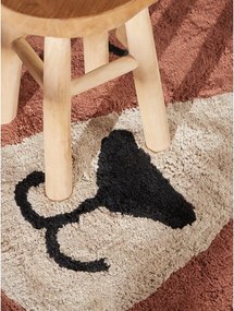 Кафяв памучен детски килим подходящ за пране/ръчно изработен 101x120 cm Snuggle Benni – Hanse Home