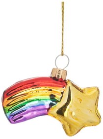 Стъклена ръчно изработена коледна украса 4 cm Shooting Star – Sass &amp; Belle