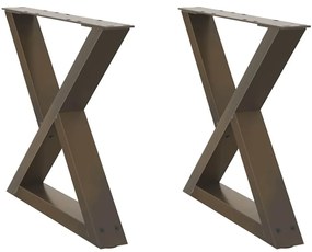 4012711 vidaXL Крака за масичка за кафе, 2 бр., естествена стомана, 60 x (42-43,3) см, стомана