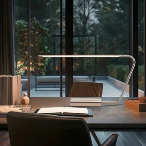 LED настолна лампа в сребрист цвят (височина 33 cm) Olea – Trio Select