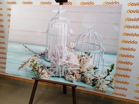 Картина на платно – Черешов клон и бели фенери