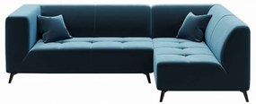 Ъглов диван от синьо кадифе , десен ъгъл Toro - MESONICA