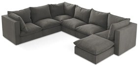 Тъмносив ъглов диван (ляв ъгъл/U форма) Manao – Makamii