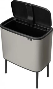 Кош за боклук Brabantia Bo Touch 1010451, 36 л, Плавно и безшумно отваряне, Голям отвор, Светлосив