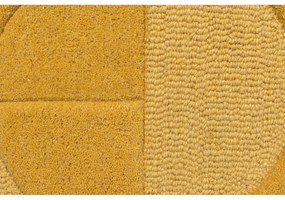 Кръгъл килим от жълта вълна ø 160 cm Gigi - Flair Rugs
