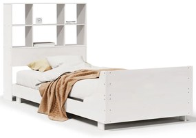 3323699 vidaXL Рамка за легло без матрак, бял, 90x200 см, бор масив