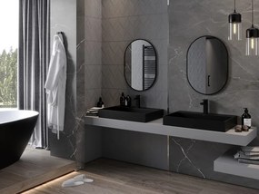 Mexen Loft овално огледало за баня 70 x 50 см, черна рамка - 9851-070-050-000-70