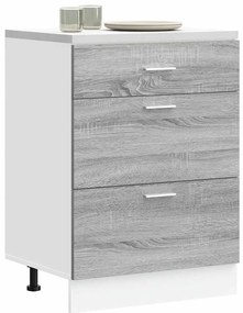 854255 vidaXL Кухненски шкаф "Lyon", сив, инженерно дърво сонома