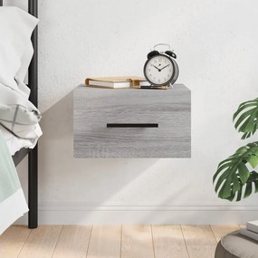 829880 vidaXL Нощно шкафче за стенен монтаж, сив сонома, 35x35x20 см
