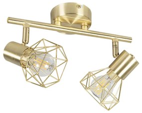 Прожектор Art Deco месинг наклоняем и въртящ се 2-светлинен - Mosh