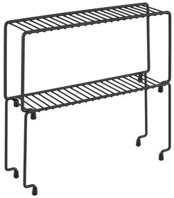 Комплект от 2 черни допълнителни рафта за кухненски шкаф Narrow Lava - Metaltex