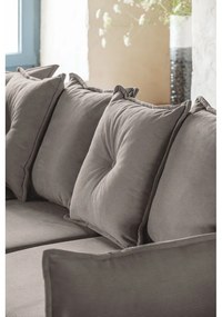 Светлокафяв ъглов диван от велур (ляв ъгъл/U-образна форма) Lazy Lukka - Miuform