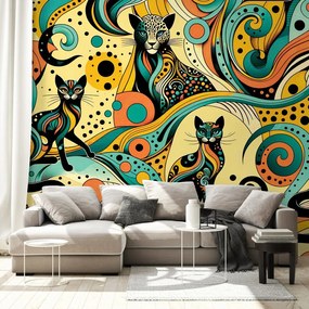 Фототапет – Цветни абстрактни котки