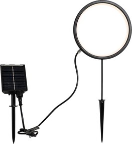Комплект от 2 черни градински лампи 50см с LED и слънчев панел IP65 - Adalind