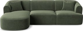 Зелен кадифен ъглов диван (ляв ъгъл) Campi – Cosmopolitan Design