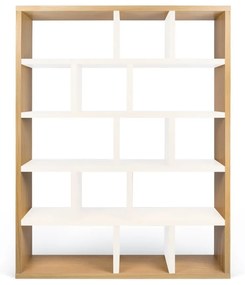 Етажерка за книги в дъбов декор в бял и естествен цвят 150x198 cm Berlin - TemaHome