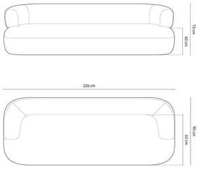 Бежов диван от букле 226 cm Jenny – Micadoni Home