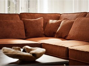 Шенилов ъглов диван в меден цвят (ляв ъгъл/L форма) Kirou – Maison de Rêve