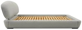 Светлосиво тапицирано двойно легло с включена подматрачна рамка 160x200 cm Odette – Scandic