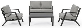 Сив алуминиев градински комплект от за отдих за 4 Harley – Bizzotto