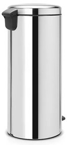 Кош за боклук с педал Brabantia NewIcon 649064, 30 л, Плавно затваряне, Противоплъзгаща основа, Метална вътрешна кофа, Инокс