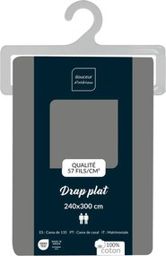 Сив памучен чаршаф 240x300 cm Lina – douceur d'intérieur