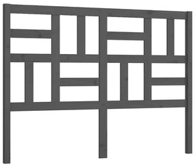 818182 vidaXL Горна табла за легло, сива, 126x4x104 см, бор масив