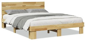3315722 vidaXL Рамка за легло с табла без матрак 140x200 см дъб масив