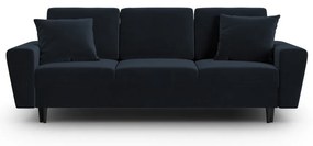 Тъмносин кадифен разтегателен диван с място за съхранение 235 cm Kyoto – Cosmopolitan Design