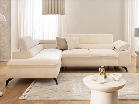 Кремав шенилов ъглов диван (ляв ъгъл L форма) Marbeya – Ropez