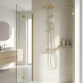 Душ комплект без чучур с термостат Rea Lungo Gold Brush
