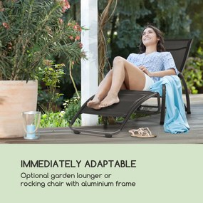 Blumfeldt Beverly Wood, шезлонг, люлеещ се стол, алуминиев, черен