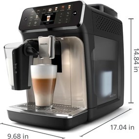 Кафеавтомат Philips EP5541/50 5500 LatteGo, 1500W, 15 bar, 1.8 л, 20 напитки, Керамична мелачка с 12 нива, TFT, AquaClean, SilentBrew, AromaExtract, ExtraShot, Черен