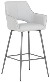 Бар стол TELFORD 2 силиконова кожа - сив 67
