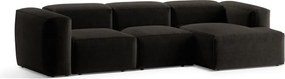 Черен ъглов диван (десен ъгъл) Bergamo – Cosmopolitan Design