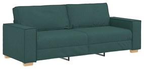 4104995 vidaXL 3-местен диван Тъмен зелен 180 см Тъкан