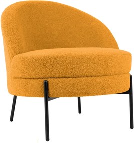 Кресло от плат букле в цвят жълта охра Noble – Leitmotiv