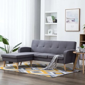 247000 vidaXL Ъглов диван, тапицерия от текстил, 186x136x79 см, светлосив