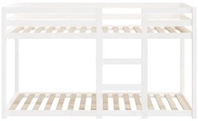 Двуетажно легло Regan, бяло, 75x190 см, борово дърво масив