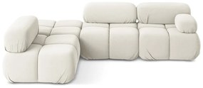 Бял кадифен модулен ъглов диван (ляв ъгъл) Lokua – Makamii