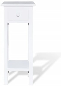 Странична маса с чекмедже, бяла