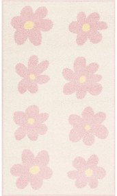 Детски килим в цвят слонова кост и розово 80x150 cm Dazzy Rose – FD