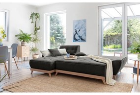 Тъмно сив разтегателен диван променлив ъглов диван Dazzling Daisy - Miuform