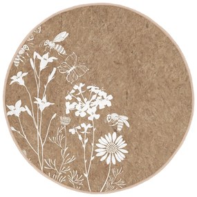 Светлокафяв кръгъл килим подходящ за пране и за прахосмукачки роботи ø 120 cm Comfort – Mila Home