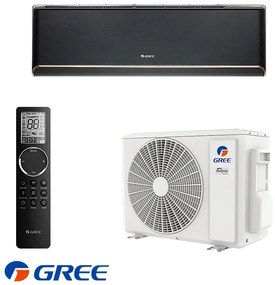Инверторен климатик Gree Airy GWH09AVCXB-K6DNA1B, 9000 BTU, 19 м2, A+++, Wi-Fi, R-32, Черен