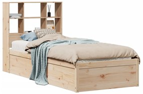 3323476 vidaXL Рамка за легло без матрак, 90x190 см, масивна чамова дървесина